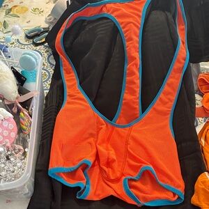 Orange and Blue Mesh Bodysuit